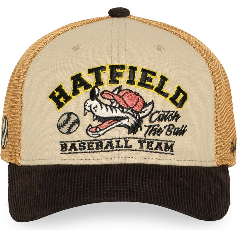 casquette-trucker-marron-et-beige-pcs-bas-hatfield casquette-trucker-marron-et-beige-pcs-bas-hatfield