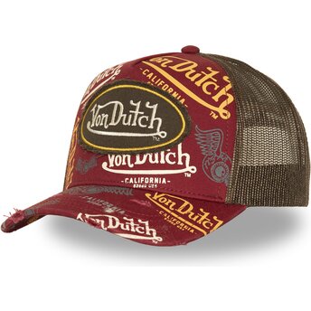 Casquette trucker rouge CAFE13 Von Dutch