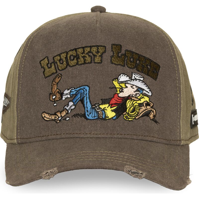 casquette-courbee-marron-et-verte-snapback-lucky-luke-lck4-luc-capslab