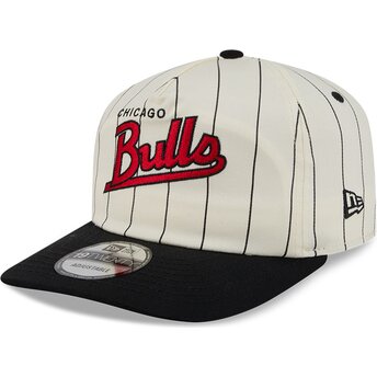 Casquette courbée beige et noire snapback 19TWENTY Pinstripe Chicago Bulls NBA New Era