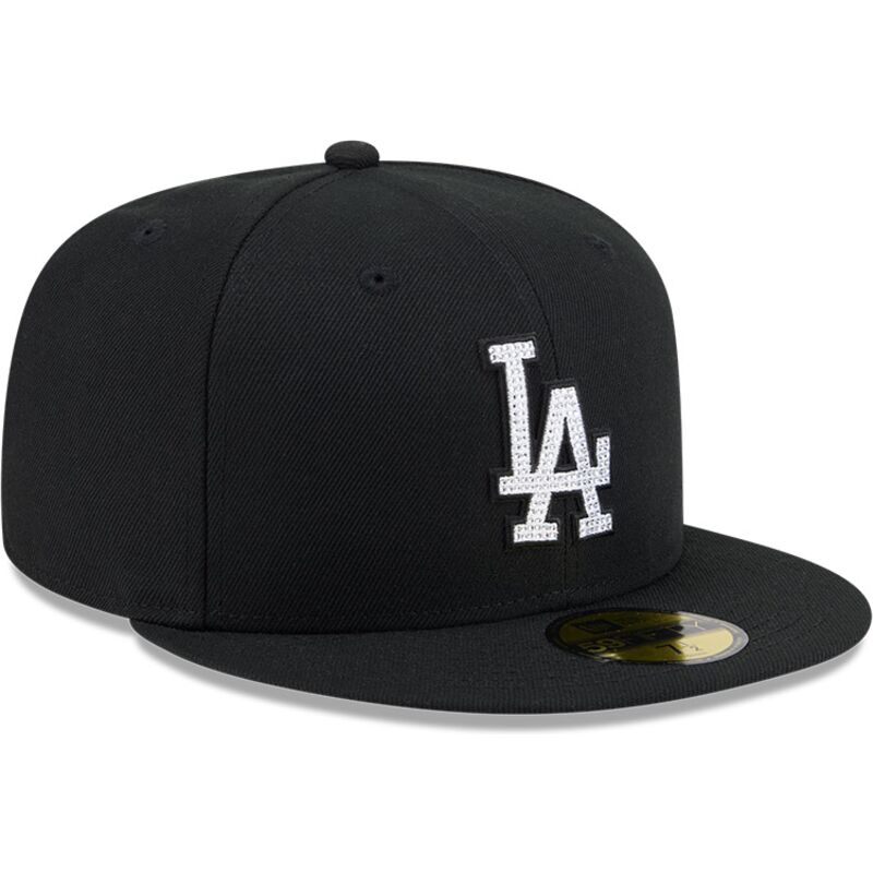casquette-plate-noire-ajustee-59fifty-rhinestone-los-angeles-dodgers-mlb-new-era