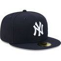 casquette-plate-bleue-marine-ajustee-59fifty-side-script-new-york-yankees-mlb-new-era
