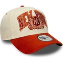 casquette-courbee-beige-et-marron-snapback-e-frame-wordmark-suede-new-york-yankees-mlb-new-era