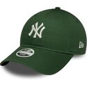 casquette-courbee-verte-ajustable-pour-femme-9twenty-league-essential-midi-new-york-yankees-mlb-new-era