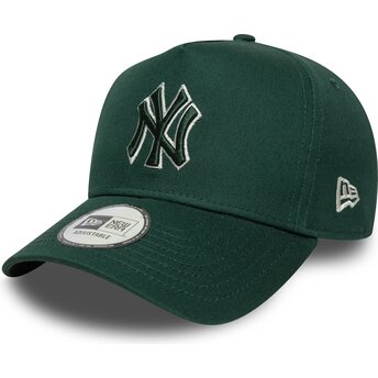 Casquette courbée verte snapback avec logo vert E Frame Team Outline New York Yankees MLB New Era
