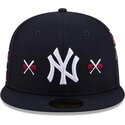 casquette-plate-bleue-marine-ajustee-59fifty-spike-lee-crossed-bats-new-york-yankees-mlb-new-era
