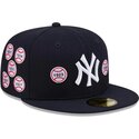 casquette-plate-bleue-marine-ajustee-59fifty-spike-lee-patches-new-york-yankees-mlb-new-era