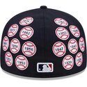 casquette-plate-bleue-marine-ajustee-59fifty-spike-lee-patches-new-york-yankees-mlb-new-era
