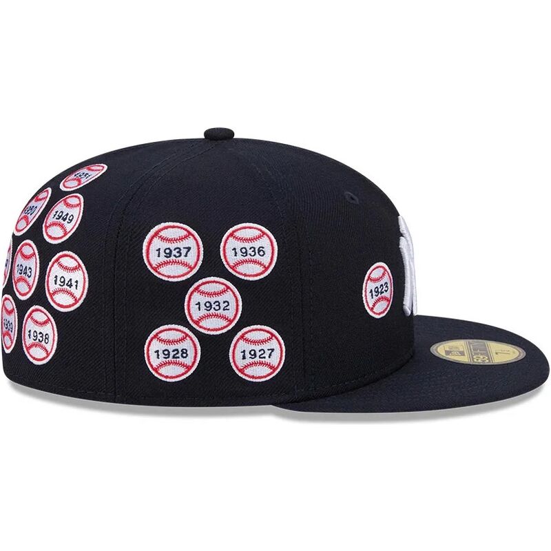 casquette-plate-bleue-marine-ajustee-59fifty-spike-lee-patches-new-york-yankees-mlb-new-era