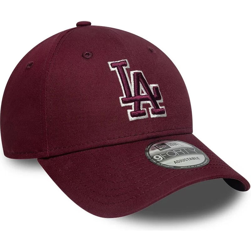 casquette-courbee-grenat-ajustable-avec-logo-grenat-9forty-team-outline-los-angeles-dodgers-mlb-new-era