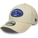 casquette-courbee-creme-ajustable-avec-logo-bleu-9forty-patch-los-angeles-dodgers-mlb-new-era