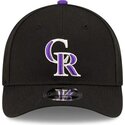 casquette-courbee-noire-snapback-avec-logo-violet-9forty-m-crown-player-replica-colorado-rockies-mlb-new-era