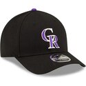 casquette-courbee-noire-snapback-avec-logo-violet-9forty-m-crown-player-replica-colorado-rockies-mlb-new-era