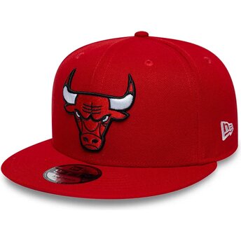Casquette plate rouge snapback 9FIFTY Chicago Bulls NBA...