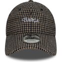 casquette-courbee-marron-ajustable-9twenty-herringbone-fc-barcelona-laliga-new-era