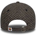 casquette-courbee-marron-ajustable-9twenty-herringbone-fc-barcelona-laliga-new-era