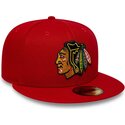 casquette-plate-rouge-ajustee-59fifty-basic-chicago-blackhawks-nhl-new-era