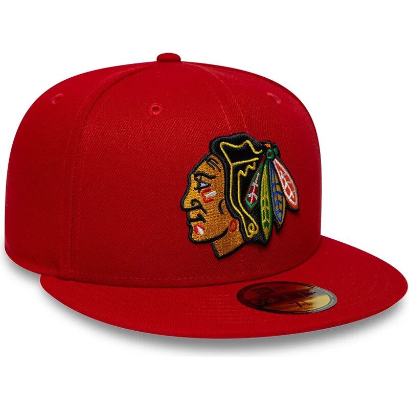 casquette-plate-rouge-ajustee-59fifty-basic-chicago-blackhawks-nhl-new-era