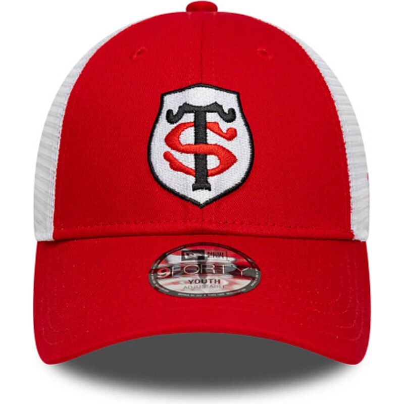 casquette-trucker-rouge-et-blanche-ajustable-pour-enfant-9forty-league-stade-toulousain-top-14-new-era