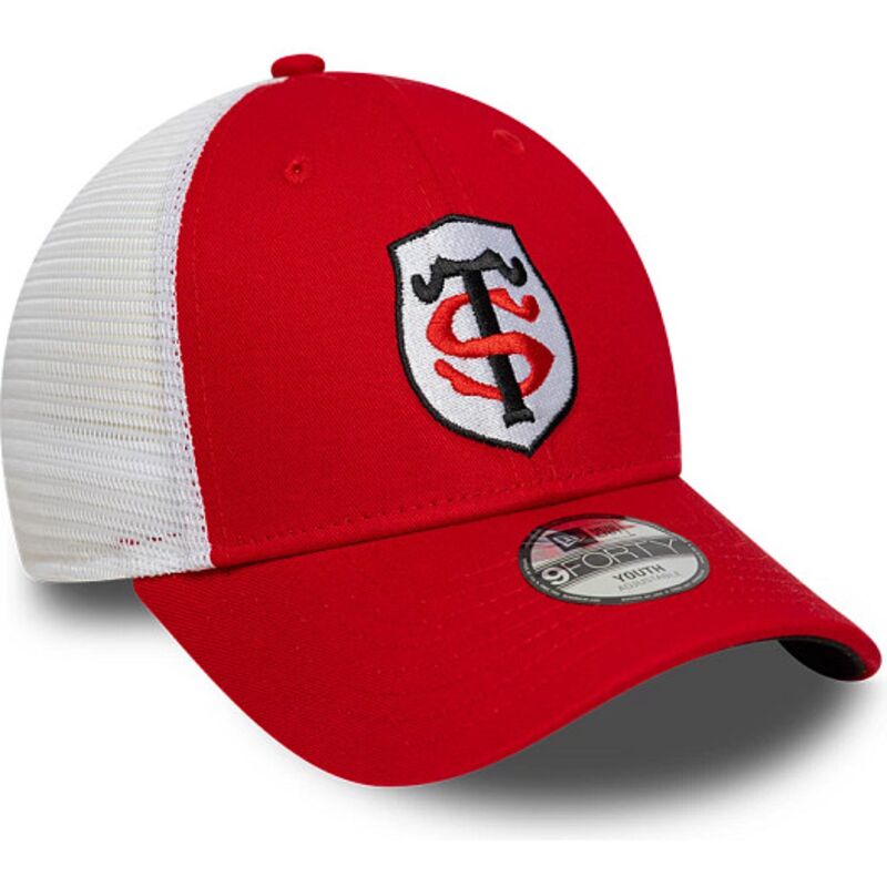 casquette-trucker-rouge-et-blanche-ajustable-pour-enfant-9forty-league-stade-toulousain-top-14-new-era