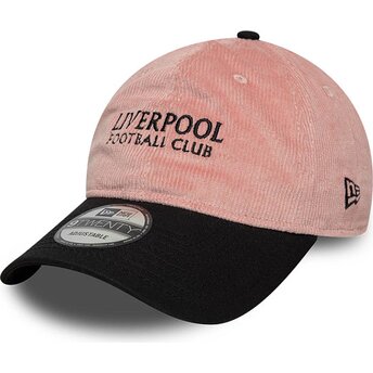 Casquette courbée rose et noire ajustable 9TWENTY Cord Liverpool Football Club Premier League New Era