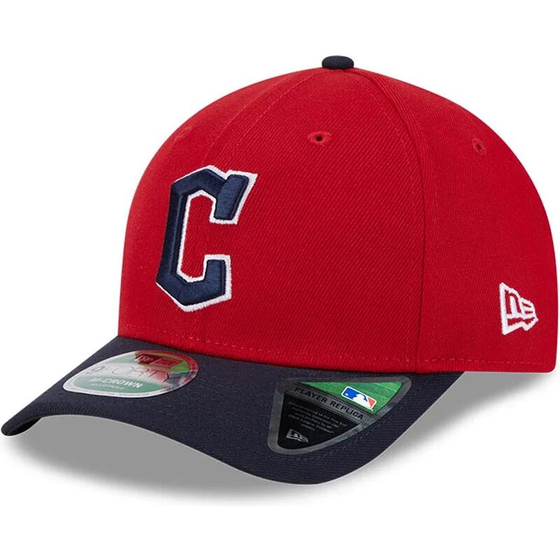 casquette-courbee-rouge-et-bleue-marine-snapback-9forty-m-crown-player-replica-cleveland-guardians-mlb-new-era