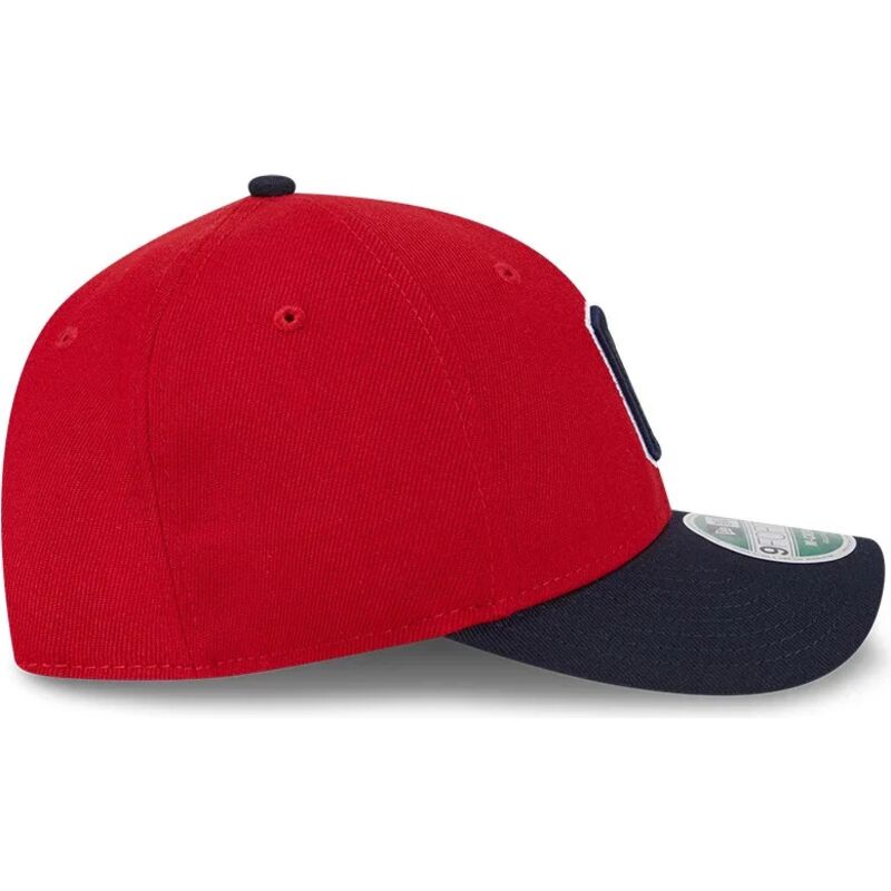 casquette-courbee-rouge-et-bleue-marine-snapback-9forty-m-crown-player-replica-cleveland-guardians-mlb-new-era