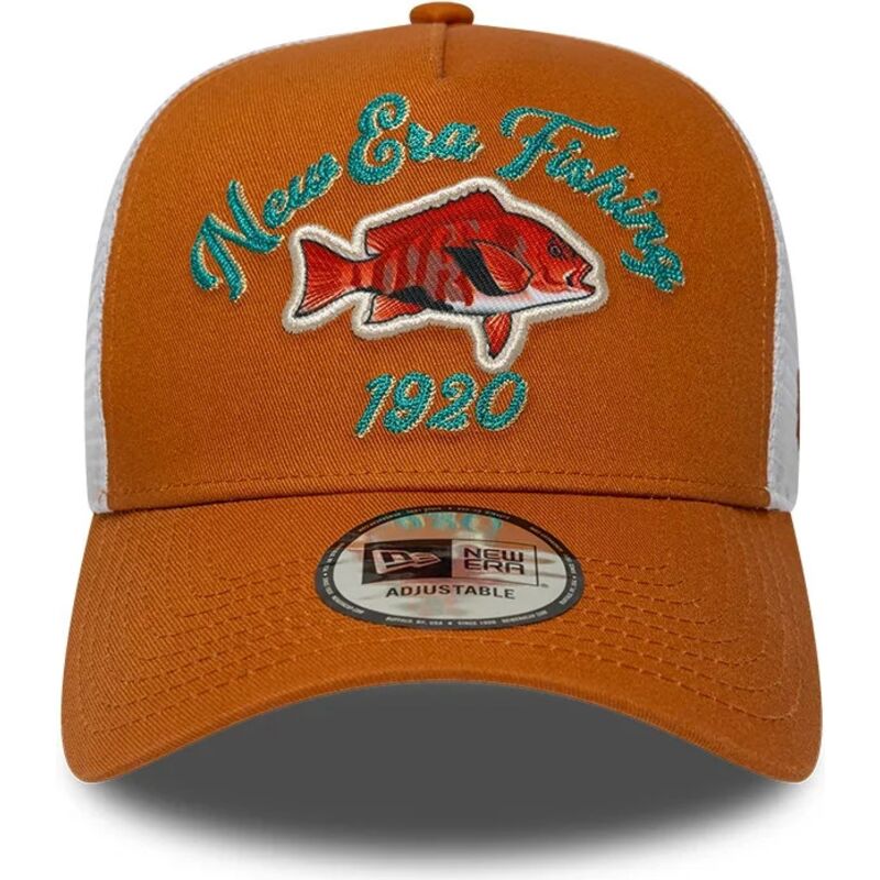 casquette-trucker-orange-et-blanche-a-frame-fishing-new-era casquette-trucker-orange-et-blanche-a-frame-fishing-new-era