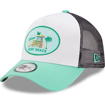 Casquette trucker verte et blanche A Frame Location Miami New Era