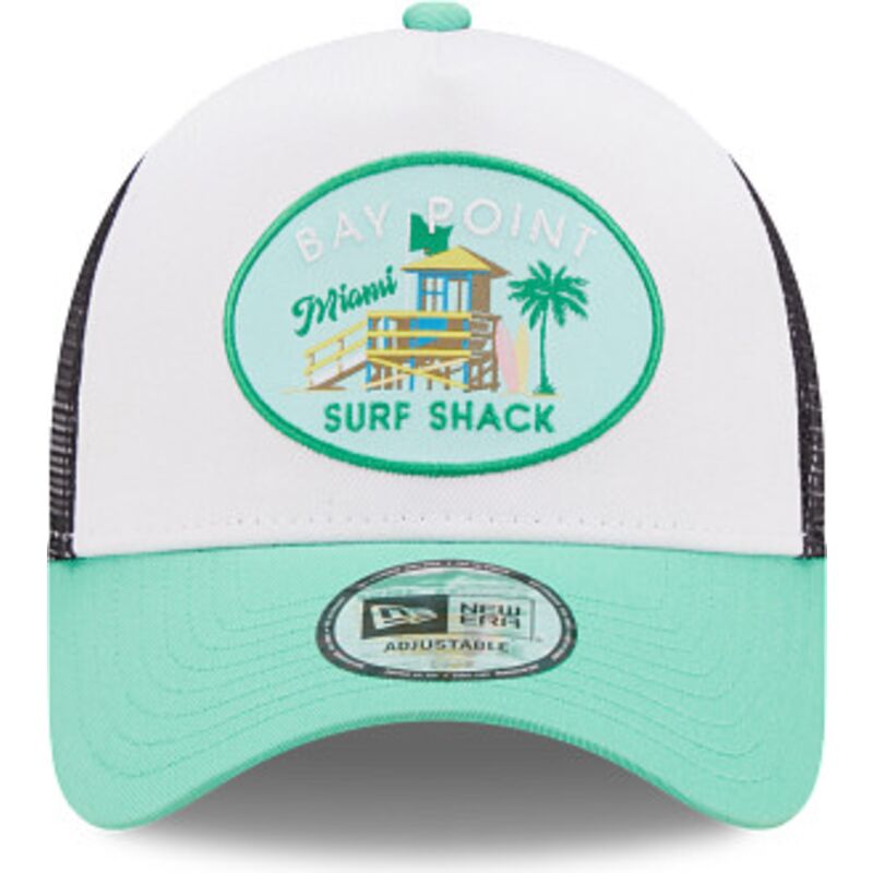 casquette-trucker-verte-et-blanche-a-frame-location-miami-new-era