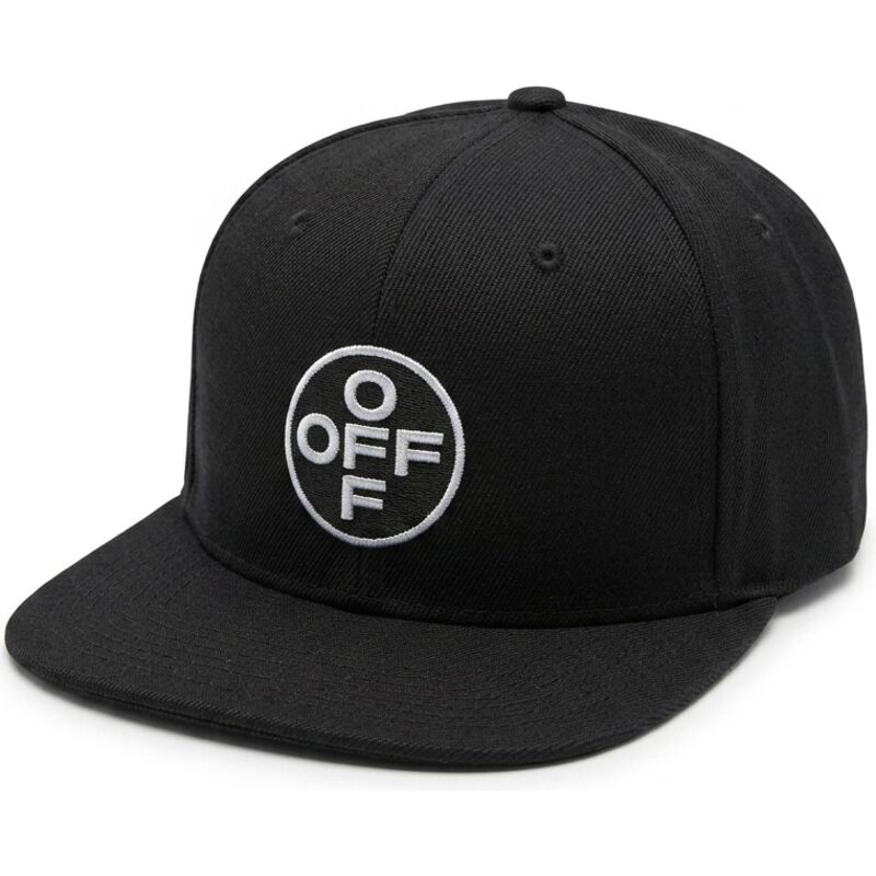 casquette-plate-noire-snapback-avec-logo-blanc-off-embroidered-twill-l-ab-c-o-off-white casquette-plate-noire-snapback-avec-logo-blanc-off-embroidered-twill-l-ab-c-o-off-white