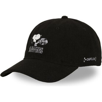 Casquette courbée noire ajustable Snoopy PEA8 REC Peanuts Records Capslab