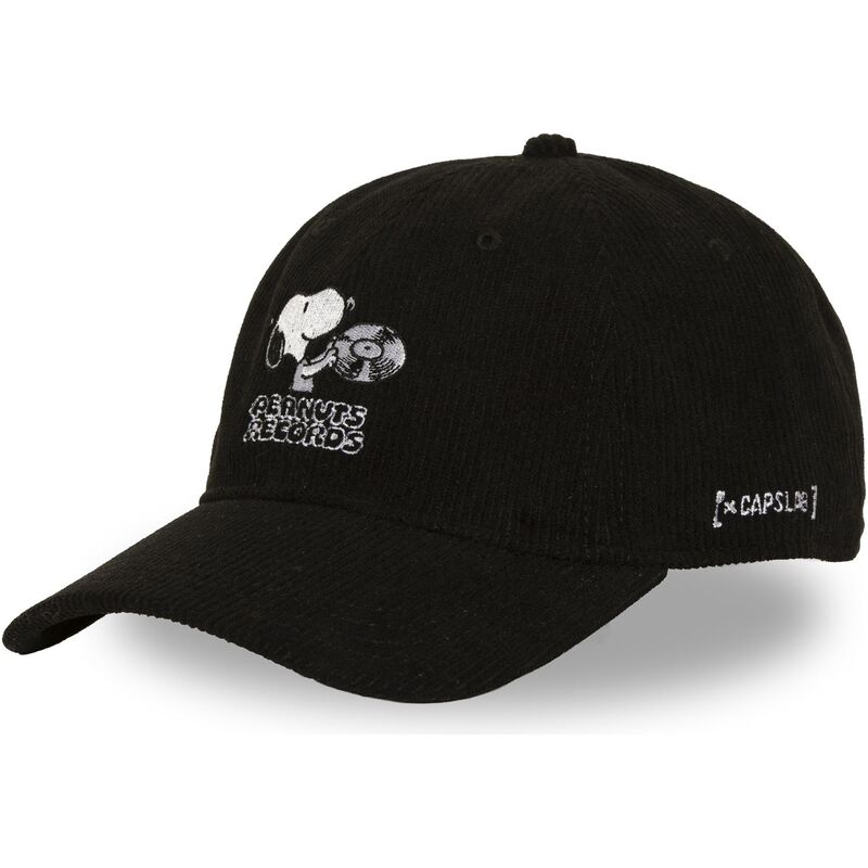 casquette-courbee-noire-ajustable-snoopy-pea8-rec-peanuts-records-capslab casquette-courbee-noire-ajustable-snoopy-pea8-rec-peanuts-records-capslab