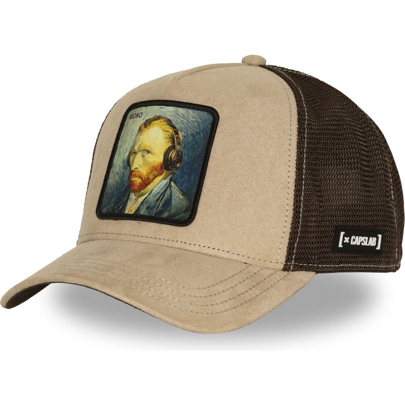 casquette-trucker-beige-et-marron-vincent-van-gogh-art1-mono-famous-capslab