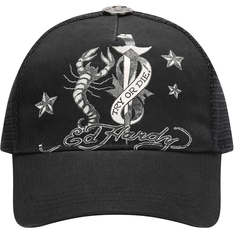 casquette-trucker-noire-dagger-scorpion-ed-hardy