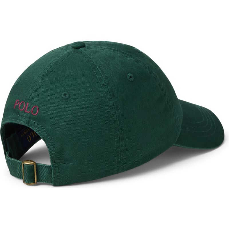casquette-courbee-verte-fonce-ajustable-avec-logo-grenat-cotton-chino-classic-sport-polo-ralph-lauren