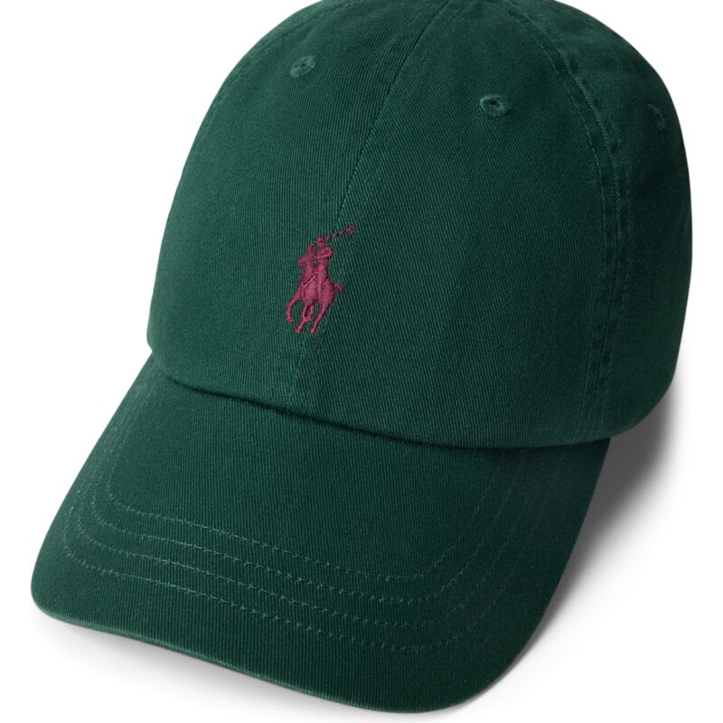 casquette-courbee-verte-fonce-ajustable-avec-logo-grenat-cotton-chino-classic-sport-polo-ralph-lauren