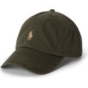 casquette-courbee-verte-fonce-ajustable-avec-logo-marron-cotton-chino-classic-sport-polo-ralph-lauren