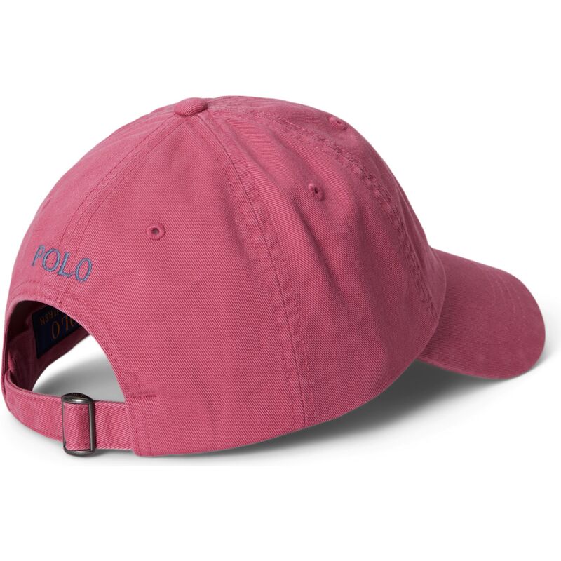 casquette-courbee-rose-ajustable-avec-logo-grise-cotton-chino-classic-sport-polo-ralph-lauren