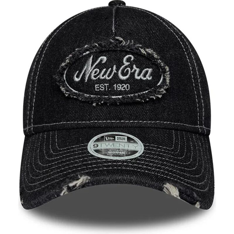 casquette-courbee-noire-ajustable-pour-femme-9twenty-a-frame-distress-new-era