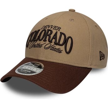 Casquette courbée marron ajustable 9FORTY M-Crown Wordmark Denver Colorado New Era