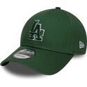 casquette-courbee-verte-ajustable-avec-logo-vert-9forty-team-outline-los-angeles-dodgers-mlb-new-era