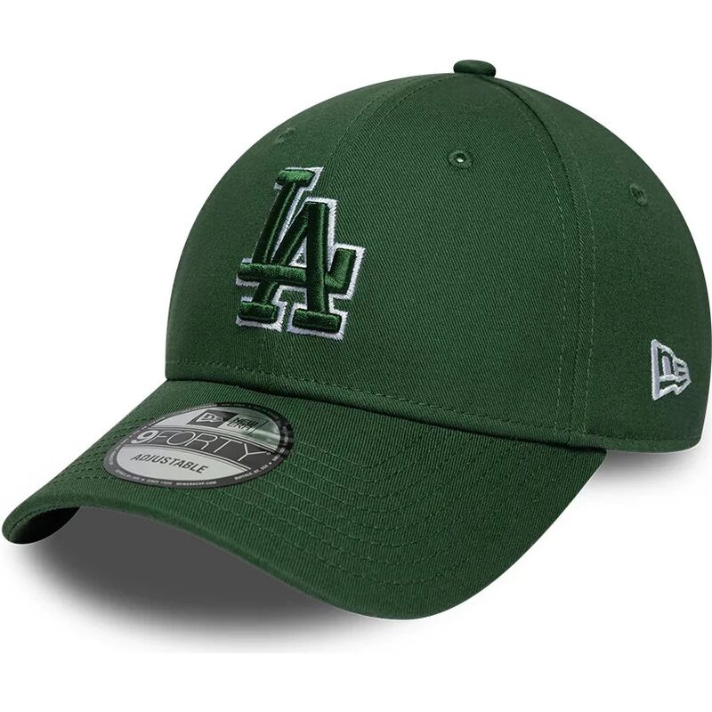 casquette-courbee-verte-ajustable-avec-logo-vert-9forty-team-outline-los-angeles-dodgers-mlb-new-era
