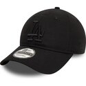 casquette-courbee-noire-ajustable-avec-logo-noir-9twenty-league-essential-los-angeles-dodgers-mlb-new-era
