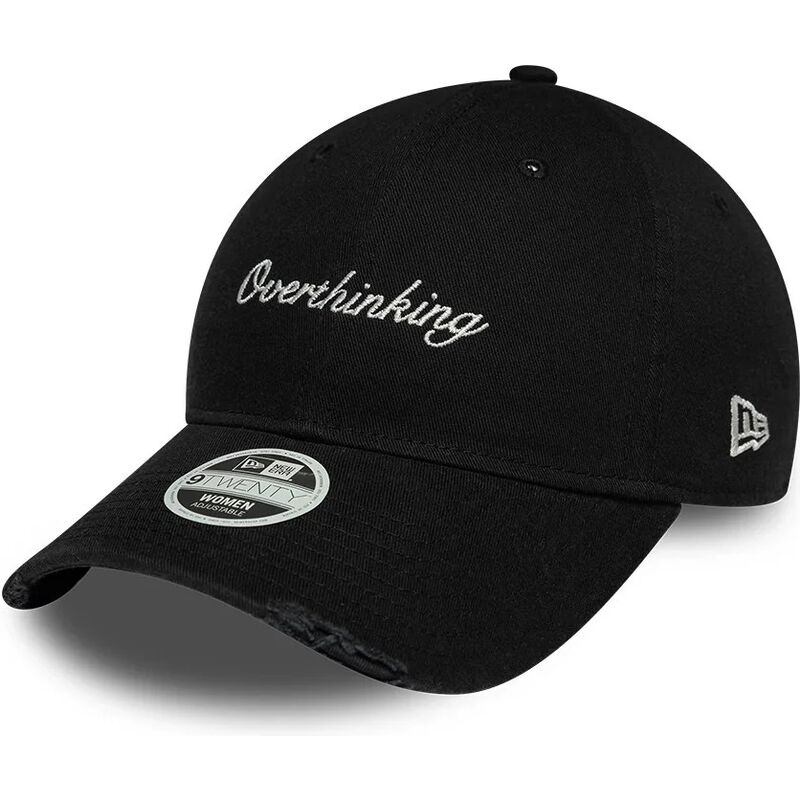 casquette-courbee-noire-ajustable-pour-femme-9twenty-slogan-overthinking-new-era
