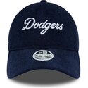 casquette-courbee-bleue-marine-ajustable-pour-femme-9twenty-cord-script-los-angeles-dodgers-mlb-new-era