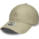 casquette-courbee-beige-ajustable-pour-femme-avec-logo-beige-9twenty-washed-pu-los-angeles-dodgers-mlb-new-era