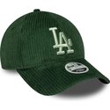 casquette-courbee-verte-snapback-pour-femme-avec-logo-vert-9forty-m-crown-chunky-cord-los-angeles-dodgers-mlb-new-era