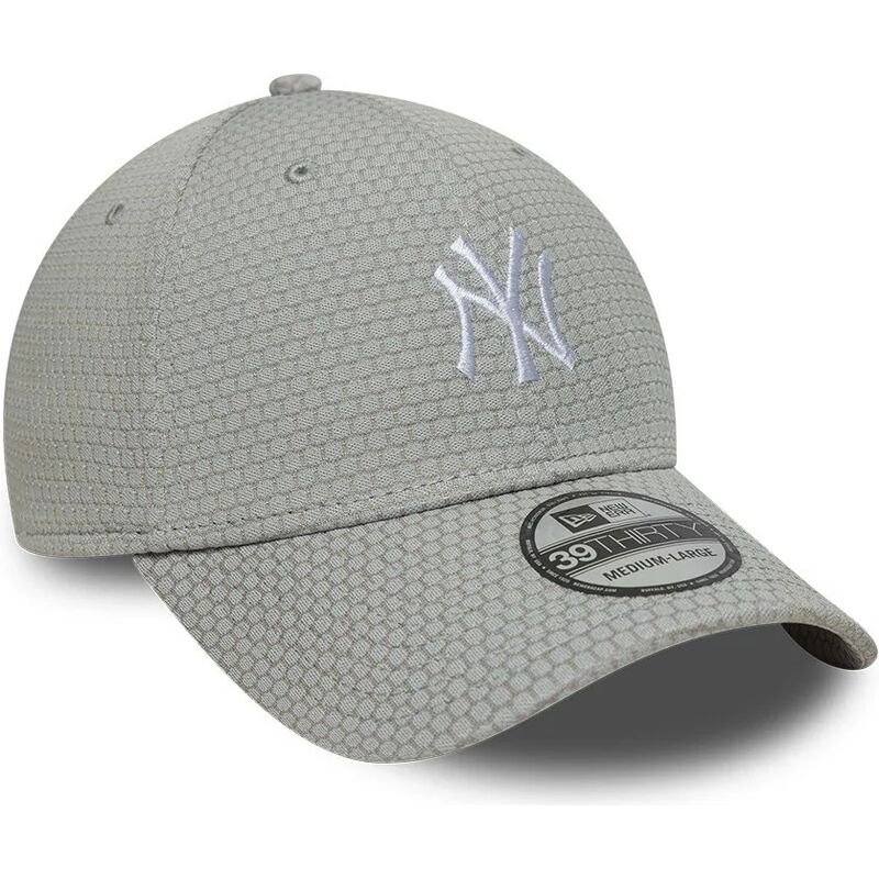 casquette-courbee-grise-ajustee-avec-logo-blanc-39thirty-stretch-mesh-new-york-yankees-mlb-new-era