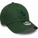 casquette-courbee-verte-fonce-ajustable-pour-enfant-avec-logo-vert-9forty-league-essential-los-angeles-dodgers-mlb-new-era